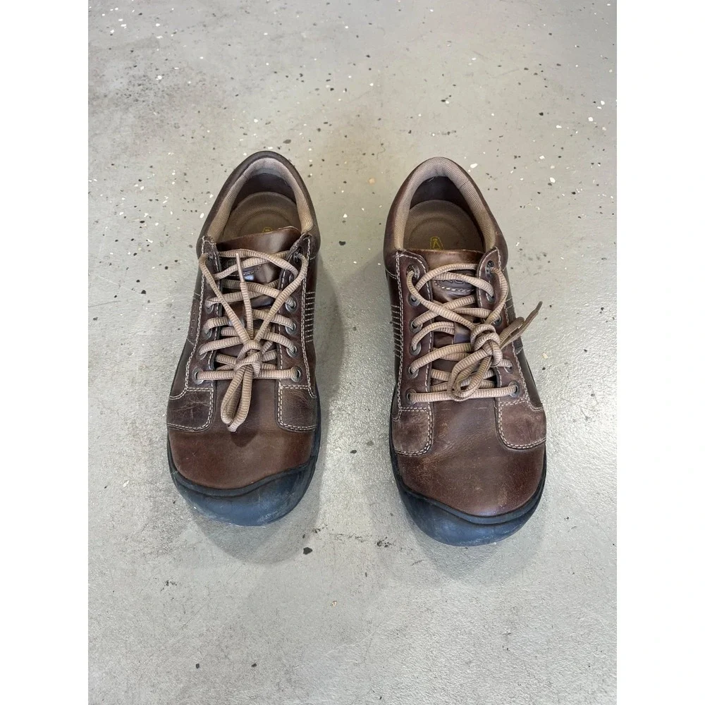 Keen Austin Shoes Mens 9.5 Brown Leather Water Resistant Lace Up Cushioned